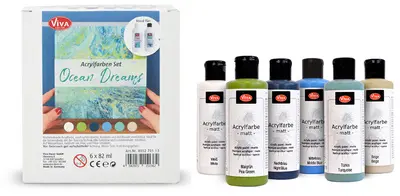 ViVA DECOR Set de peinture acrylique "Ocean Dreams" 6 pièces