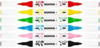Kores Marqueur acrylique Duo, 2 pointes, set de 6, assorti