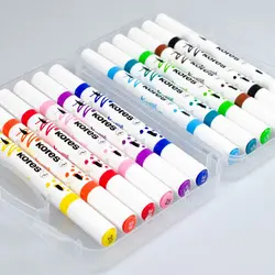 Kores Marqueur acrylique Duo, 2 pointes, étui de 12, assorti