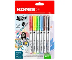 Kores Marqueur acrylique créatif Acrylic, blister de 6