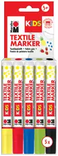 Marabu KIDS Marqueur pour textile, 5 x 3 ml, blister de 5