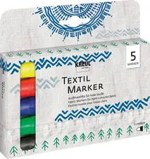 KREUL Marqueurs textiles medium, set de 5