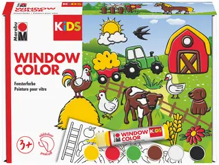 Marabu KiDS Kit Window Color "Ferme", 6 x 25 ml