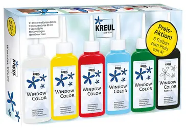 KREUL Window Color, set promo, 6 x 80 ml