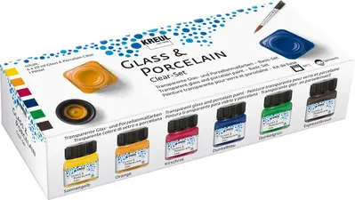 KREUL Peinture pour verre et porcelaine Clear, set 6 x 20 ml