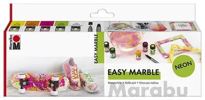 Marabu Peinture à marbrer "easy marble", set fluo NEON