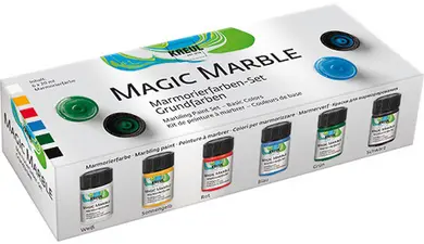 KREUL Peinture à marbrer "Magic Marble",kit couleurs de base