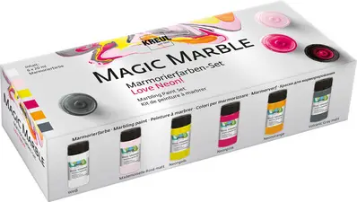 KREUL Peinture à marbrer "Magic Marble", kit Love Neon!