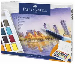 FABER-CASTELL Peinture aquarelle en godets, étui de 36
