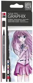 Marabu Feutres aquarellables "GRAPHIX" MA KE MANGA,