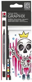 Marabu Feutres aquarellables "GRAPHIX", KING OF BUBBLEGUM,