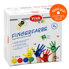ViVA DECOR Peinture au doigt "ViVA KIDS", set de 4 Basic