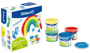 Pelikan Gouache aux doigts Couleurs de base, set de 4