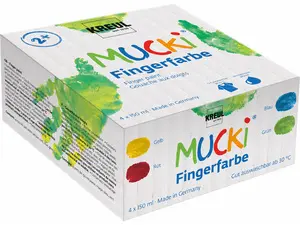KREUL Gouache aux doigts "MUCKI", 150 ml, kit de 4