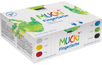 KREUL Gouache aux doigts "MUCKI", 150 ml, kit de 6