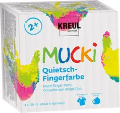 KREUL Gouache aux doigts fluo "MUCKI", 150 ml, set de 4