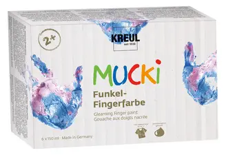 KREUL Gouache aux doigts nacrée "MUCKI", 150 ml, set de 6