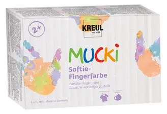 KREUL Gouache aux doigts pastel "MUCKI", 150 ml, set de 6