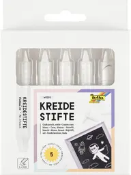folia Set de crayon craie, étui de 5, blanc