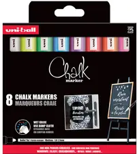 uni-ball Marqueur craie Chalk marker PWE5M/8 PF, étui de 8
