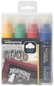 Securit Feutre-craie WATERPROOF LARGE, étui de 4