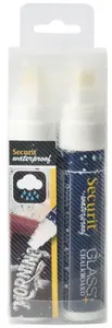 Securit Feutre-craie WATERPROOF LARGE, étui de 2, blanc