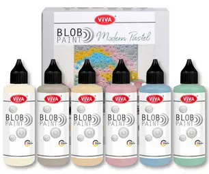 ViVA DECOR Peinture Blob Paint "Modern Pastel", 6 pièces
