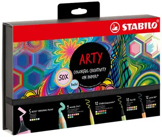STABILO Kit créatif "ARTY" pastel, boîte de 50