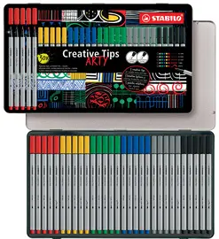 STABILO Kit créatif Creative Tips ARTY, étui métal de 30