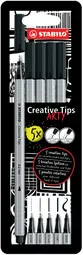 STABILO Kit Creative Tips ARTY BLACK, étui carton de 5