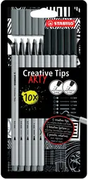 STABILO Kit Creative Tips ARTY SHADING, étui carton de 10
