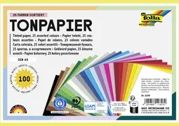 folia Papier de couleur, A5, 130 g/m2, 25 couleurs assorties