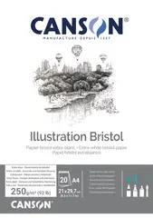CANSON Bloc Illustration Bristol, A4, 250 g/m2, blanc