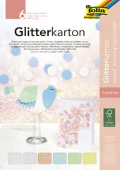 folia Bloc de carton à paillettes "Pastel", 170 x 245 mm