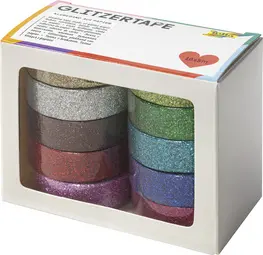 folia Ruban adhésif déco "Glitter Tape", kit de 10