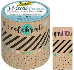 folia Ruban adhésif déco WashiTape Papier kraft I, kit de 4