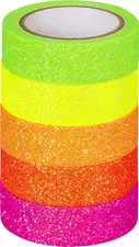 HEYDA Ruban adhésif décoratif "Arc-en-ciel fluo",scintillant