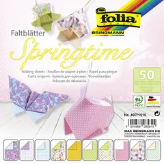 folia Feuilles de papier à plier "Springtime", 150 x 150 mm