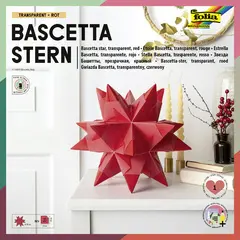 folia Feuille de papier pliable étoile Bascetta, rouge