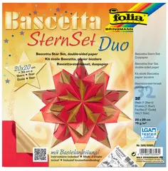 folia Feuilles de papier pliable étoile Bascetta, 75 g/m2