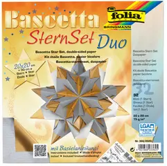 folia Feuilles de papier pliable étoile Bascetta, 75 g/m2