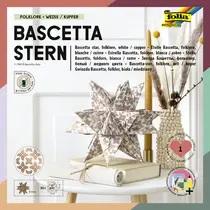 folia Feuilles de papier pliable étoile Bascetta, blanc /