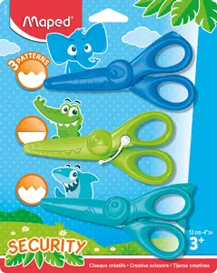 Maped Set de ciseaux cranteurs KIDICRAFT, set de 3, blister