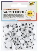 folia Oeil vacillant avec cils, non autocollant, blanc