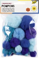 folia Pompons, 30 pièces, assortiment de bleu
