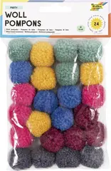 folia Pompon en laine "Party", 24 pièces, assorti