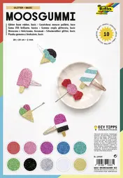 folia Caoutchouc mousse pailleté, non collant, 10 feuilles