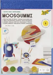 folia Caoutchouc mousse pailletté, 200 x 290 mm, argent