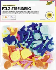 folia Décoration en feutre "Chiffres & lettres", 200 pièces