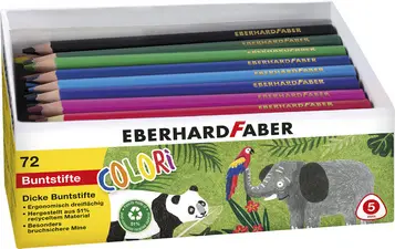 EBERHARD FABER Crayon de couleur COLORI Jumbo, boîte de 72